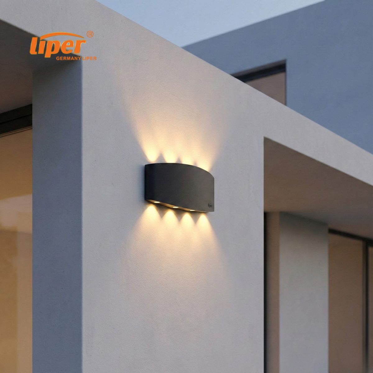 فانوس اب داون لد 1804 - 8 * 2 ww  بدي اسود LIPER 2