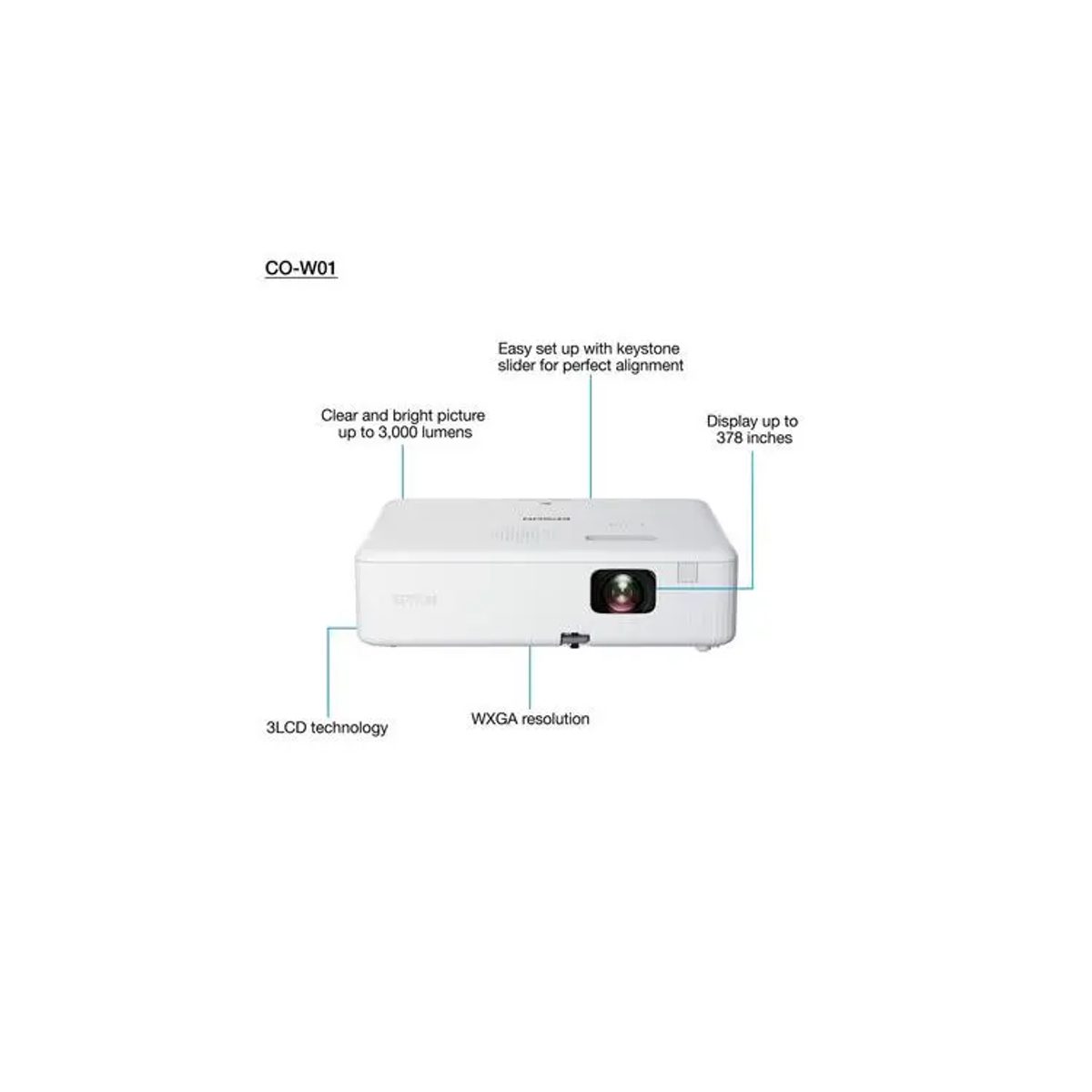 EPSON CO-W01 WXGA projector-بروجيكتر 4