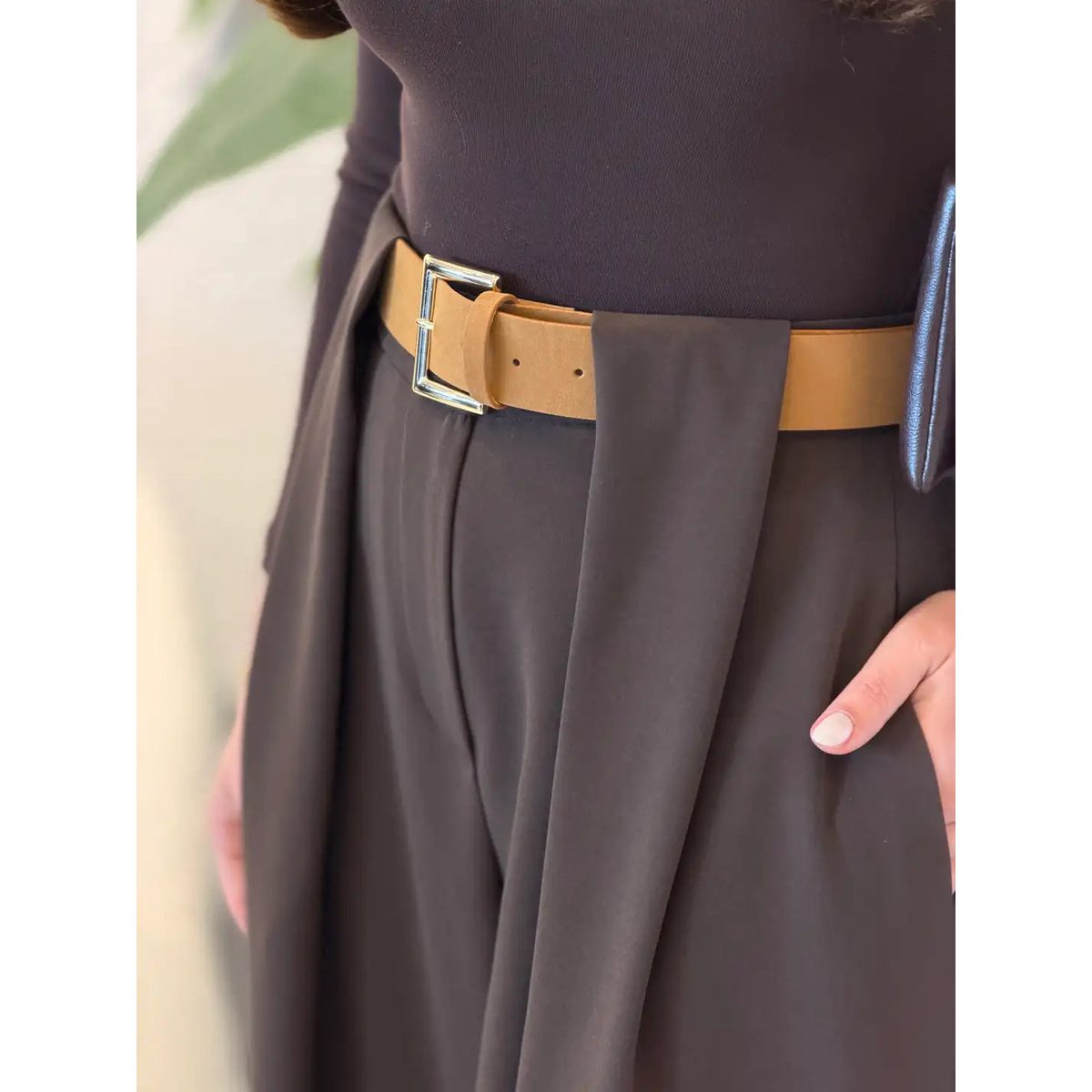 بنطلون بني Classic Pleated Elegance