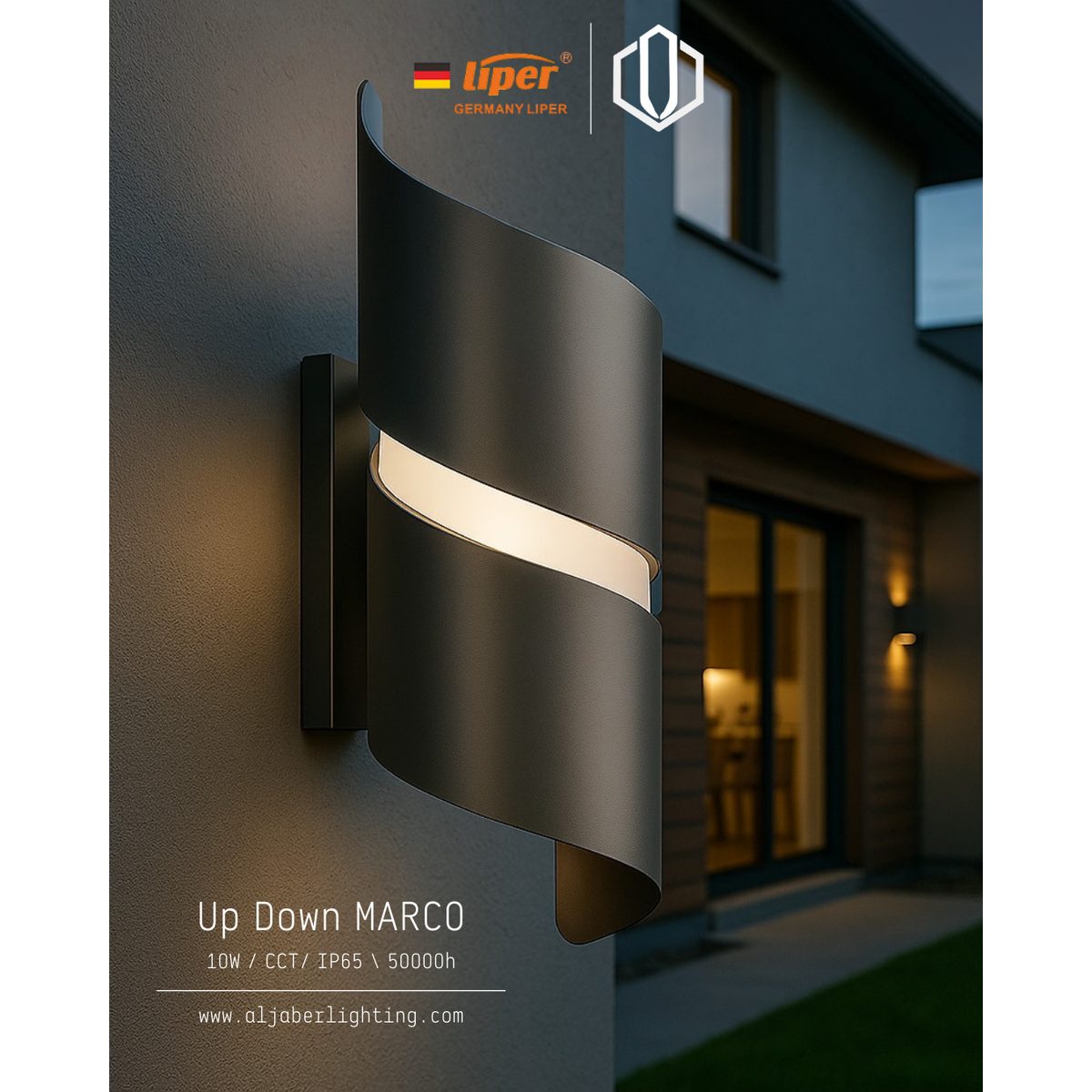 اب داون اسود LIPER MARCO 10W CCT 220V IP65 4