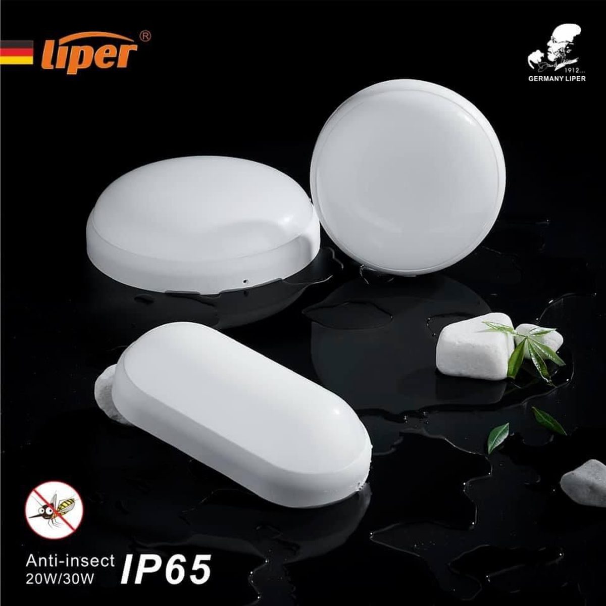 جلب مطري دائري ابيض لد LIPER RICKY 30W 6500K IP65 3