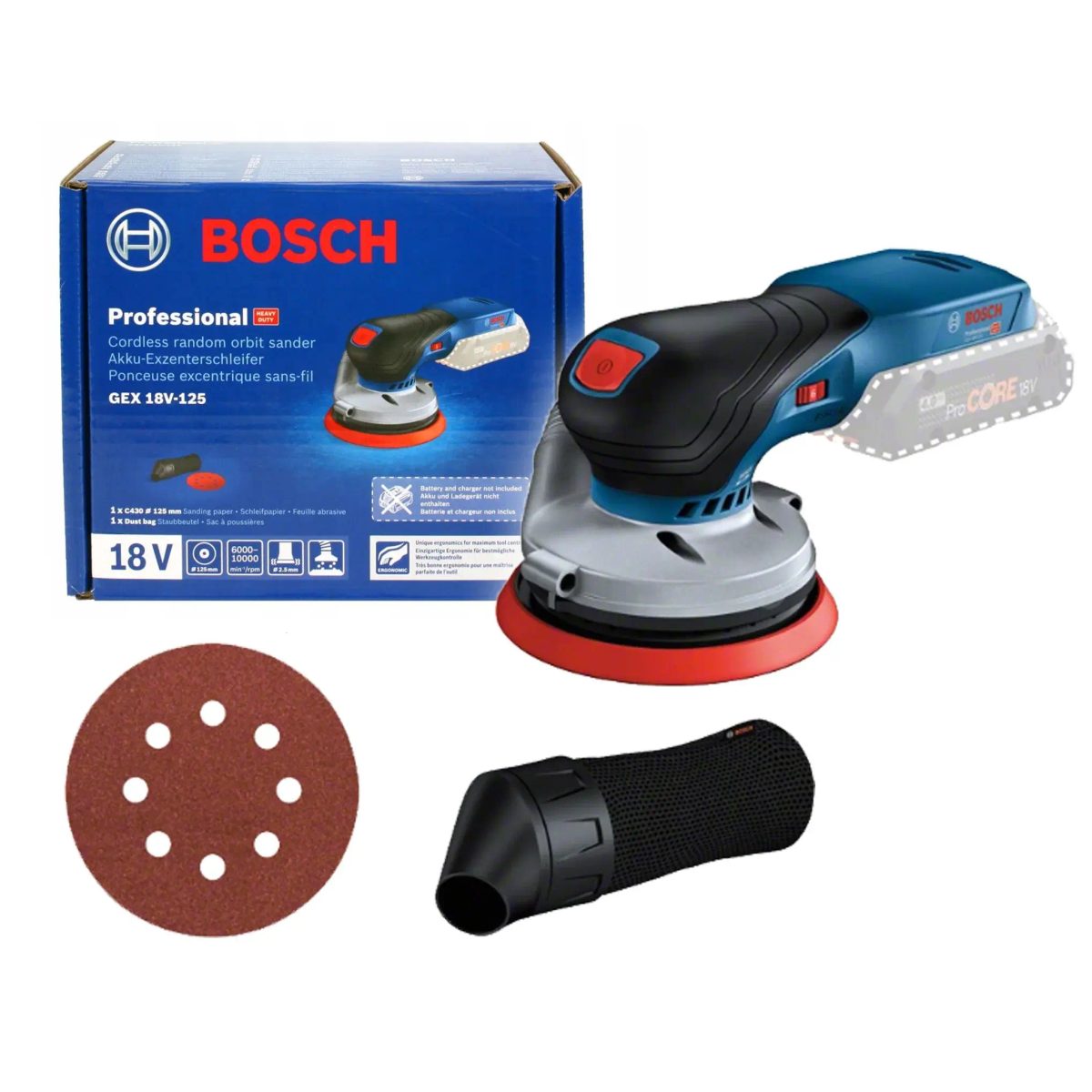 BOSCH GEX 18V-125-ماكنة حف بطارية 18 فولت