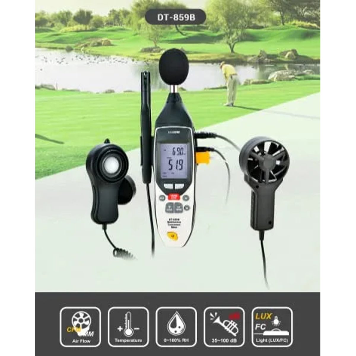 CEM DT-859B 5in1 Multifunction Environment Meter- جهاز بيئي متعدد القياسات 4
