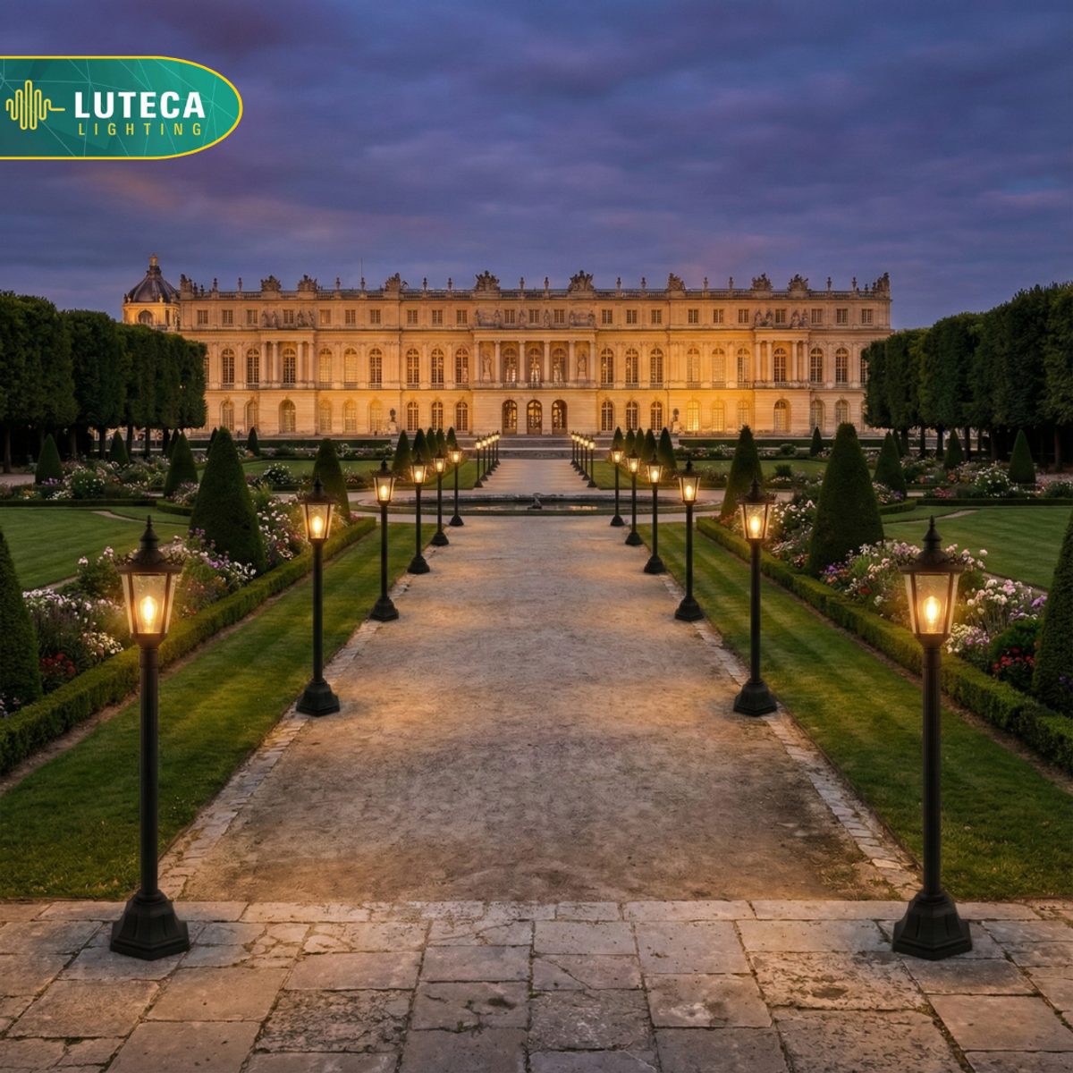 فانوس عامود مفرد اسود LUTECA 9500-004-44 3