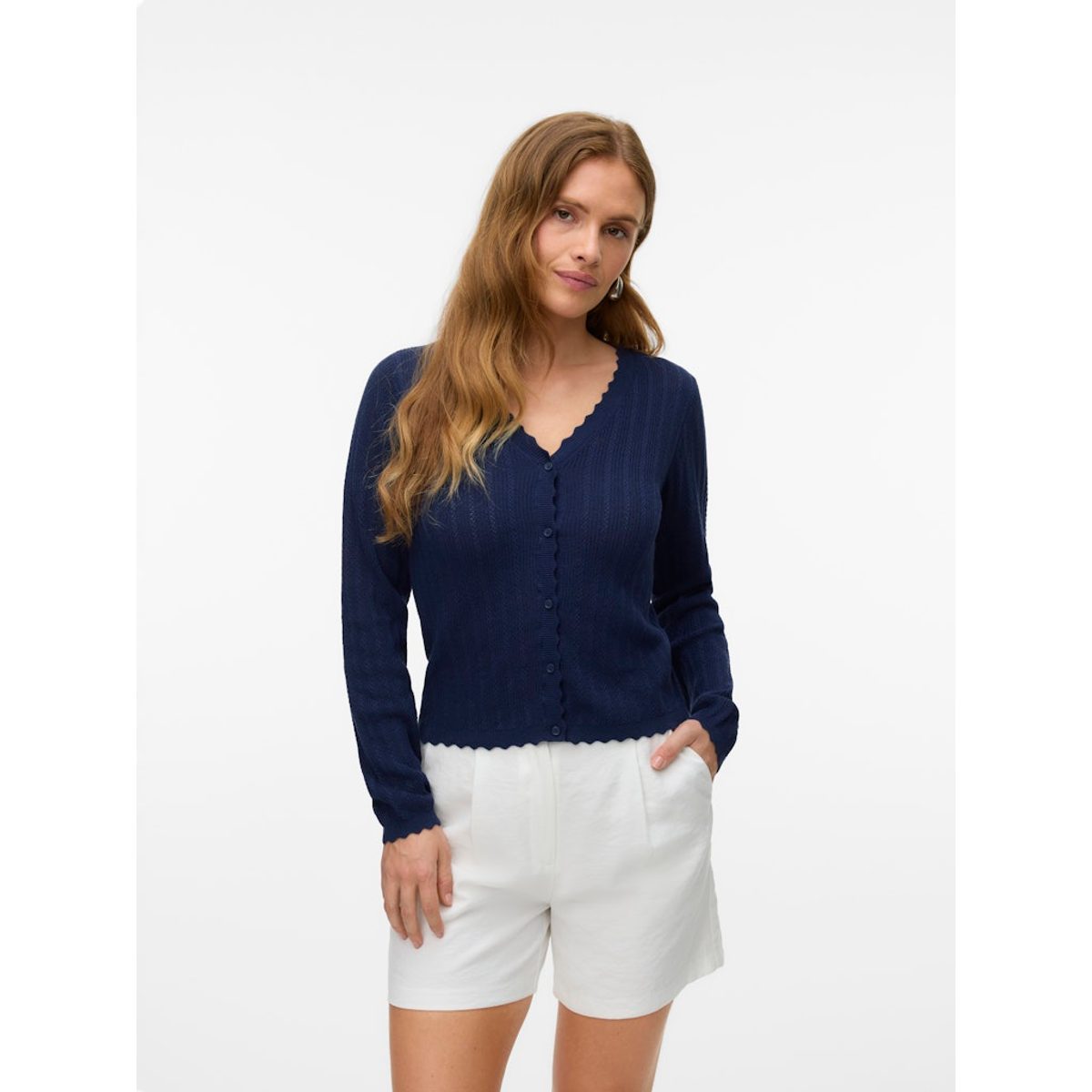 POINTELLE V-NECK CARDIGAN 3