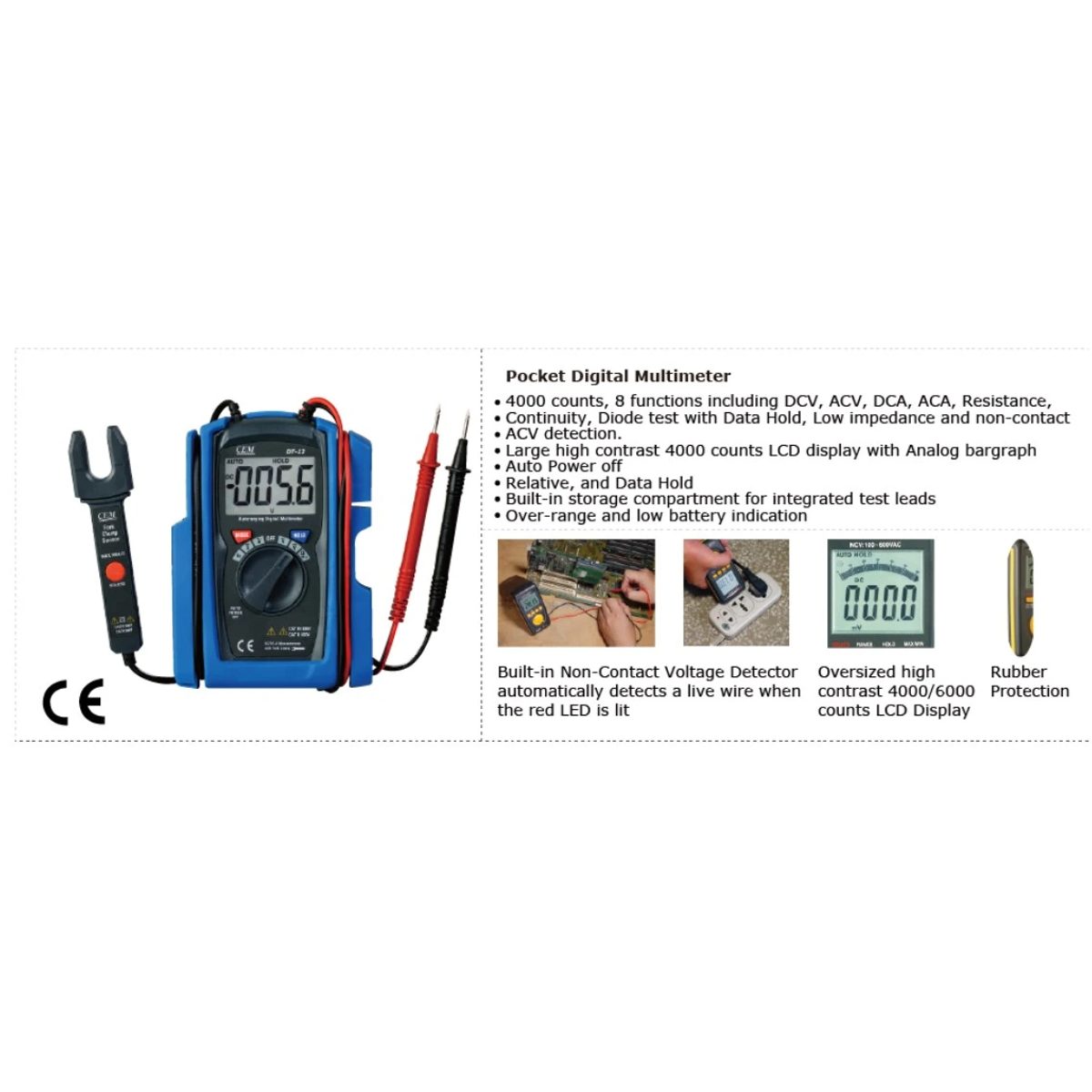 CEM DT-12 Pocket Digital Multimeterجهاز ملتميتر صغير 2