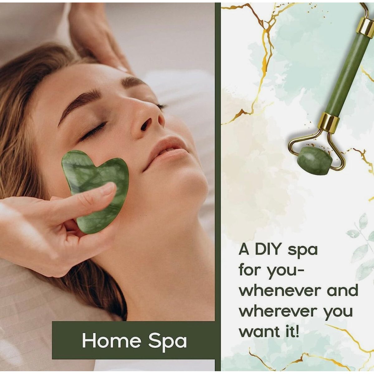 Standelli SET JADE FACE ROLLER AND GUA SHA STONE 5