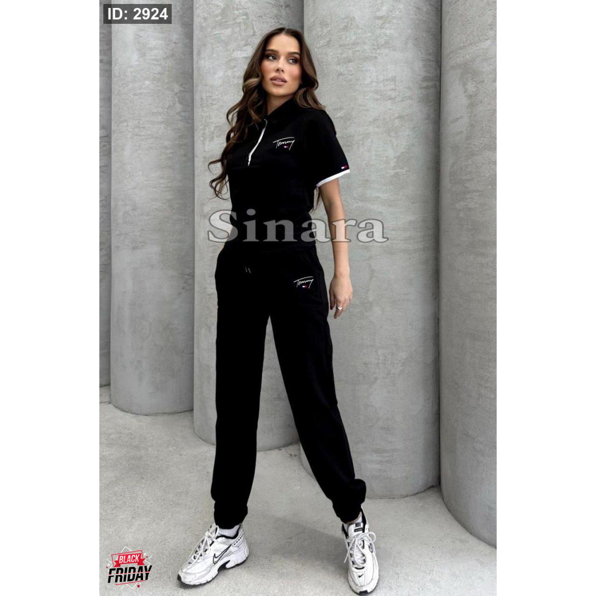 ترنج Tommy مع قبه بلوزه قطن مع بنطلون قطن خيطين