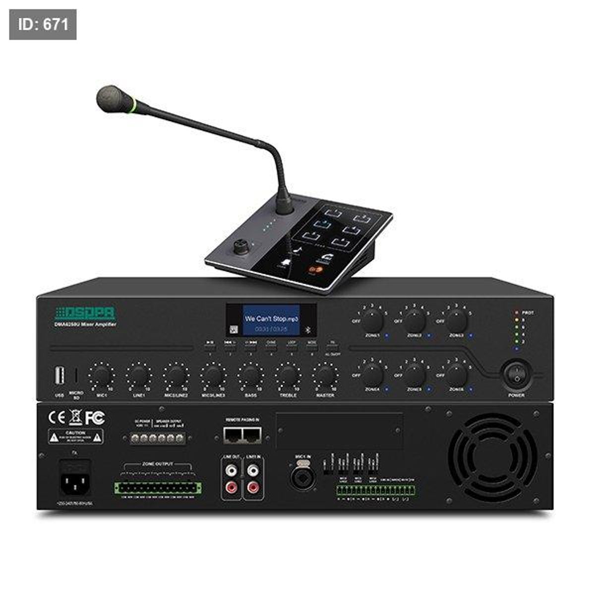 DMA6650U 650W 6 Zones Digital Mixer Amplifier with Remote Paging Station