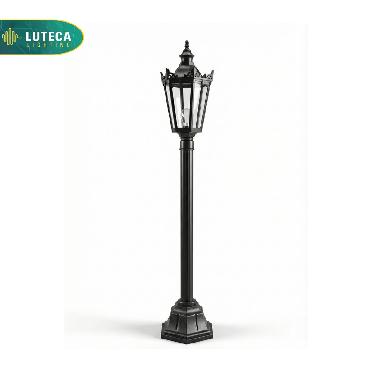 فانوس عامود مفرد اسود LUTECA 6500-004-44