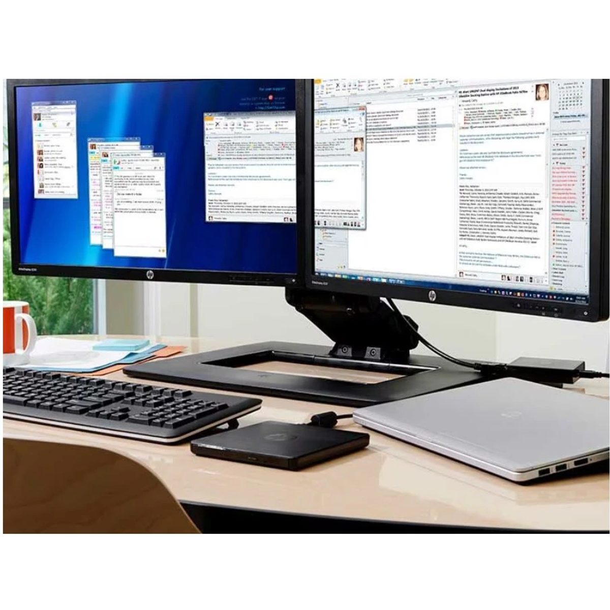 HP USB External DVDRW Drive (F6V97AA) محرك أقراص خارجي للابتوب USB 3