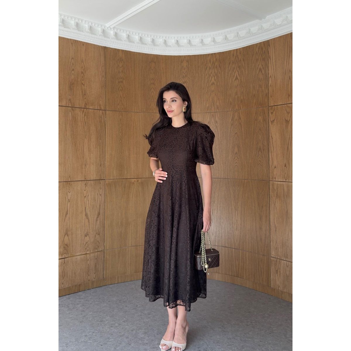 Balon Sleeve Dantel Dress 2