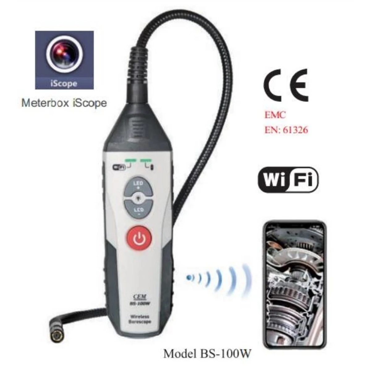 CEM BS-100W-Wireless Borescope كاميرا لا سلكية