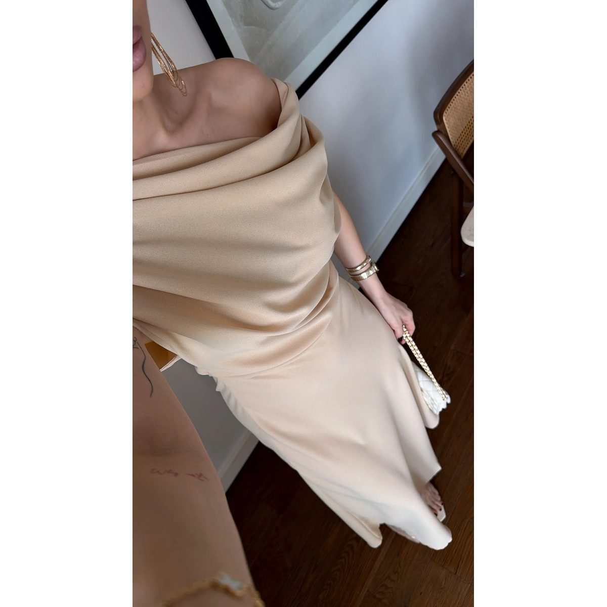 فستان كلاسيكي انيق off shoulder 6