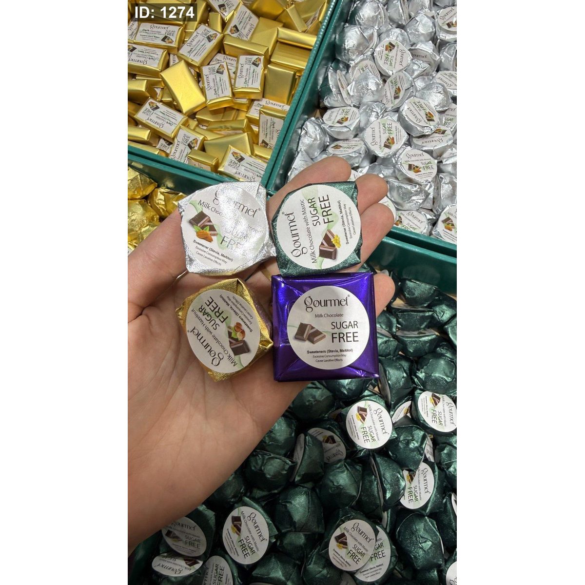 4 حبات من الشوكولاتة البلجيكية الدايت بدون سكر وزن الحبة 20 غرام