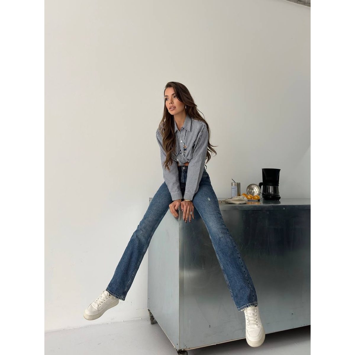 Mid Straight Jeans /Dark Blue 5