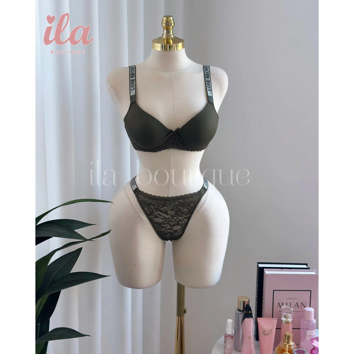 داخلي LOVE SECRET زيتي قماش قطعتين 2