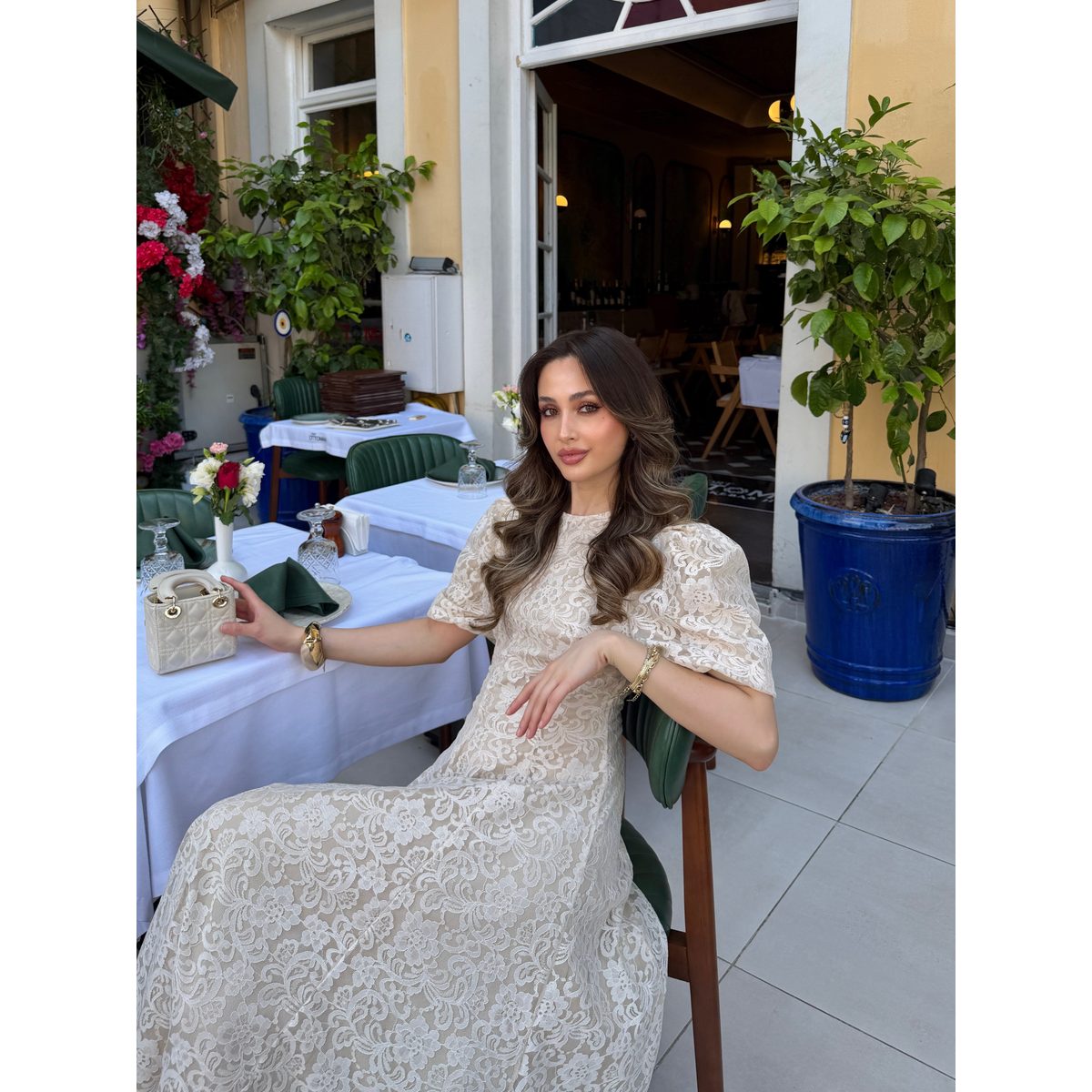 Balon Sleeve Dantel Dress 6