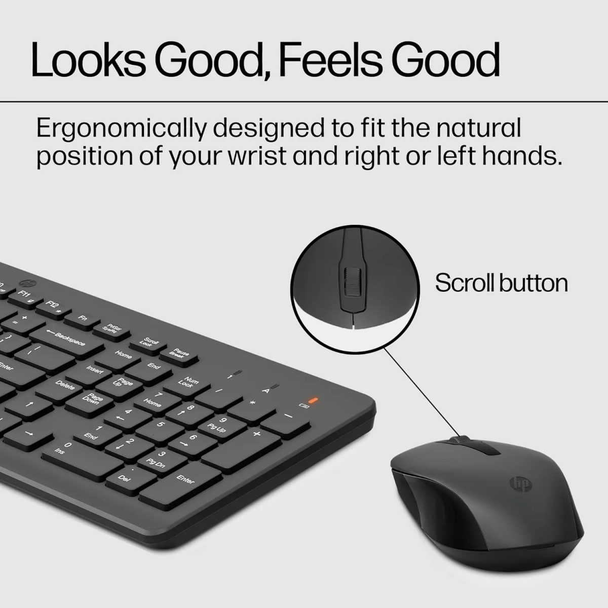 HP 330 Wireless Keyboard and Mouse Combo with LED Indicators (2V9E6AA)طقم كيبورد وماوس لا سلكي 3