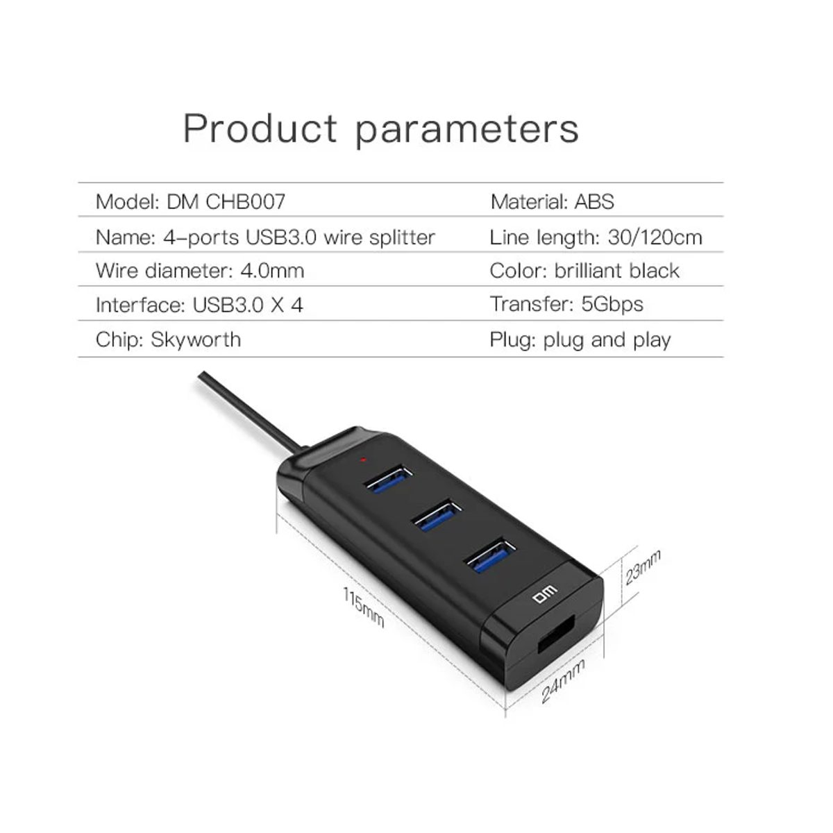 DM CHB007 4Port USB 3.0 Hub موزع USB 3