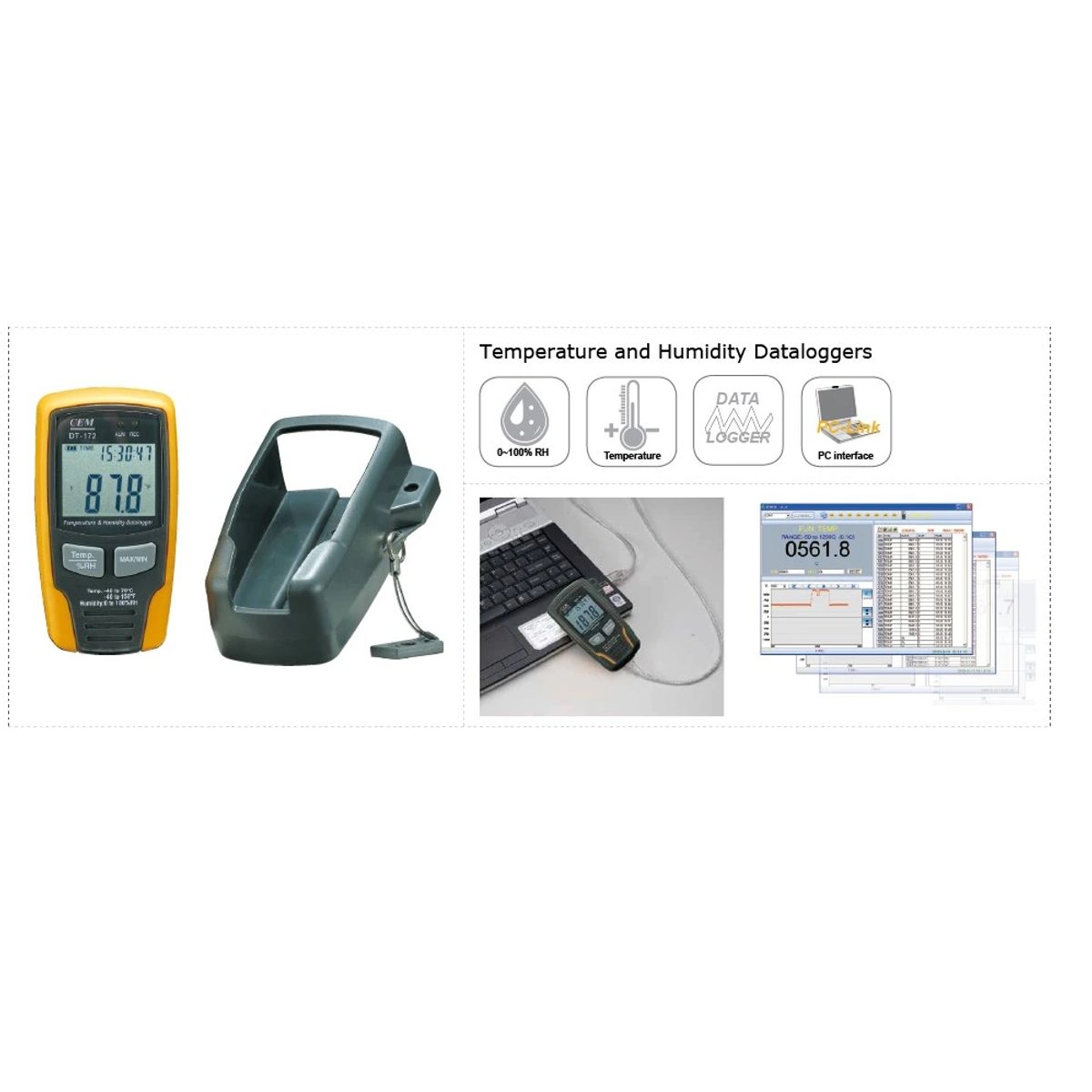 CEM DT172 DT-172/172TKTemperature and Humidity Dataloggers-جهاز تسجيل الحرارة والرطوبة 2