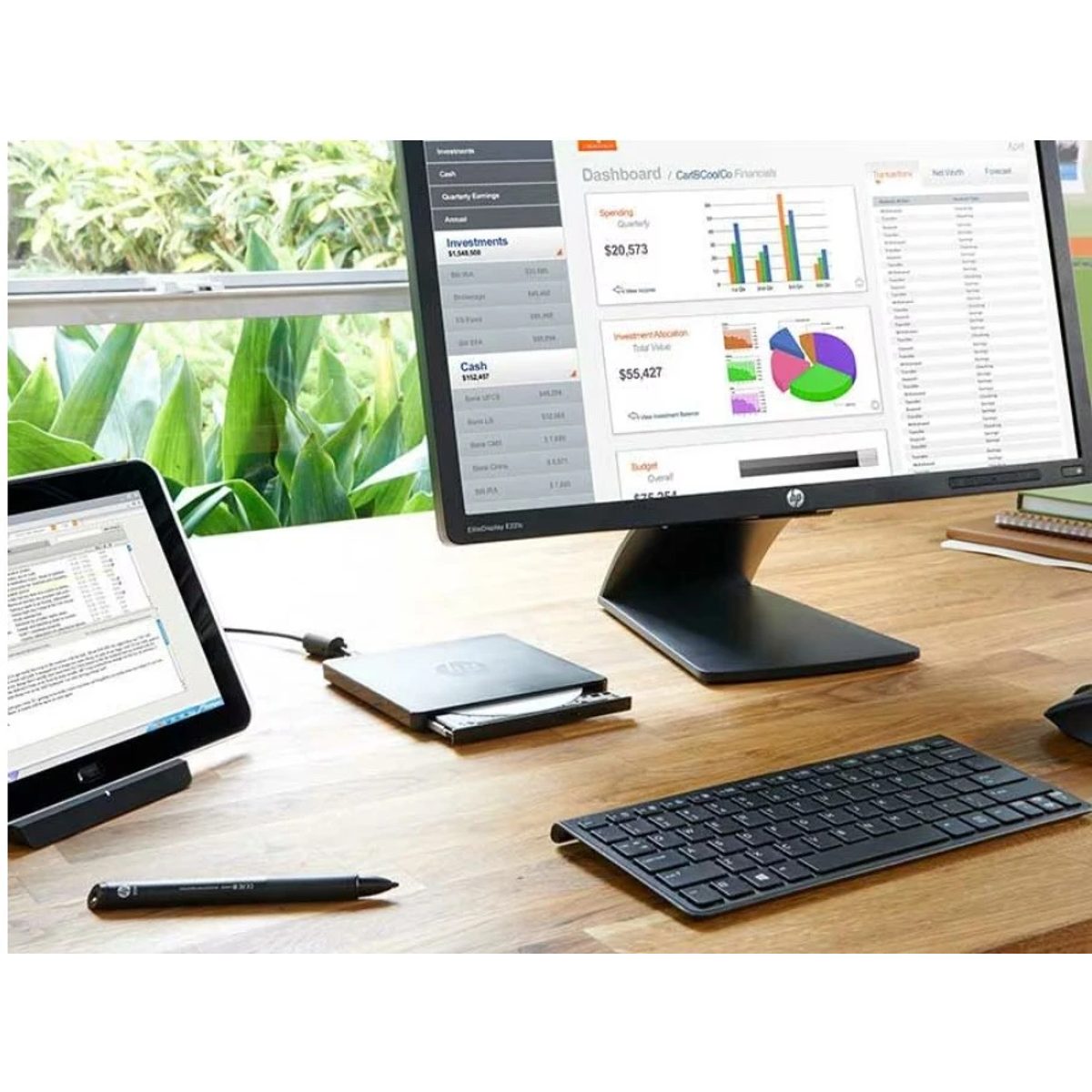 HP USB External DVDRW Drive (F6V97AA) محرك أقراص خارجي للابتوب USB 2