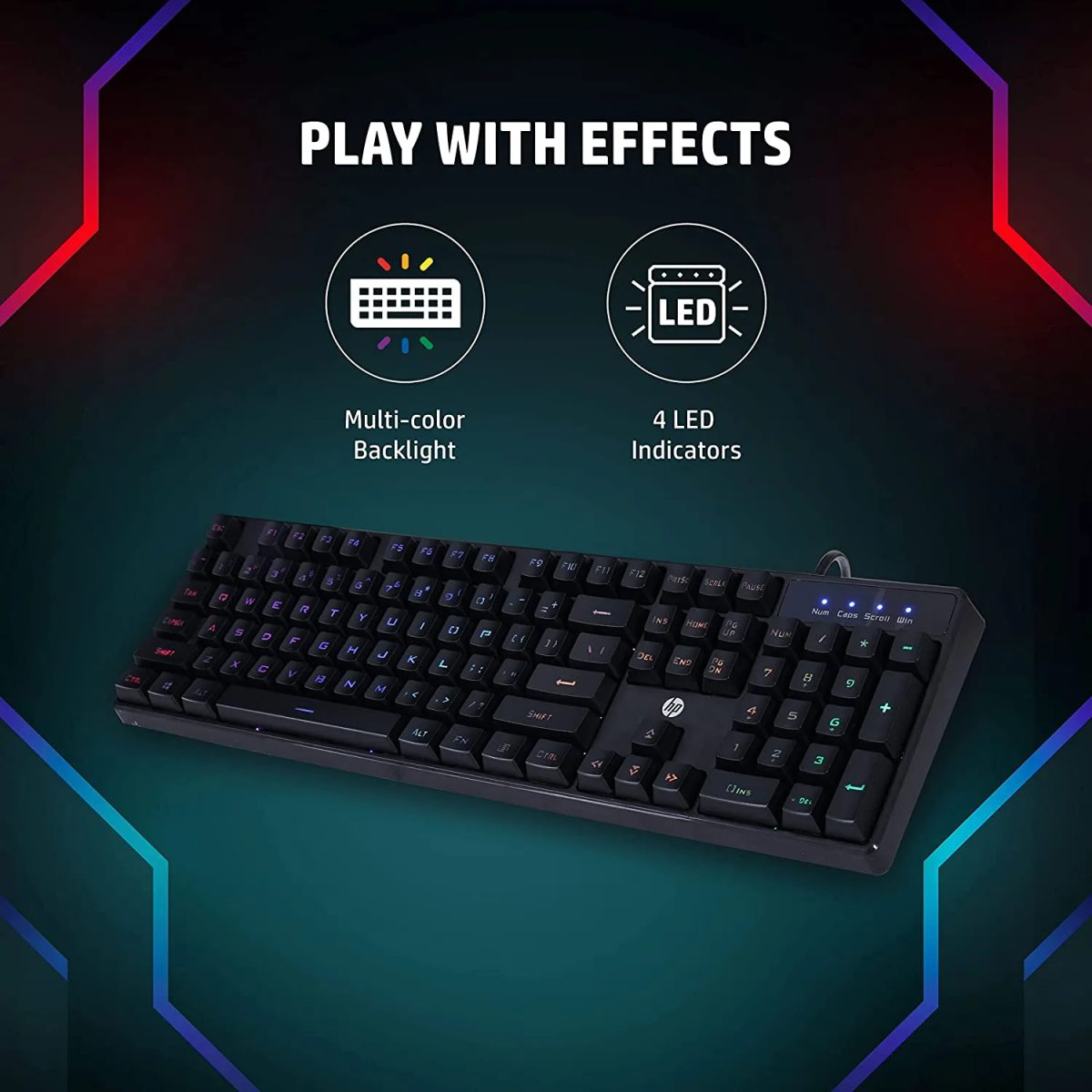 HP Gaming Keyboard K300-كيبورد جيمنج 3