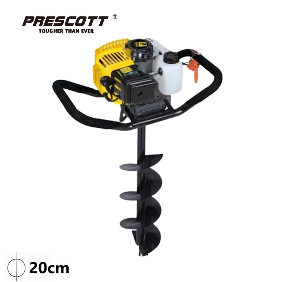 PRESCOTT-حفار بنزين مع ريشة سمك 20cm