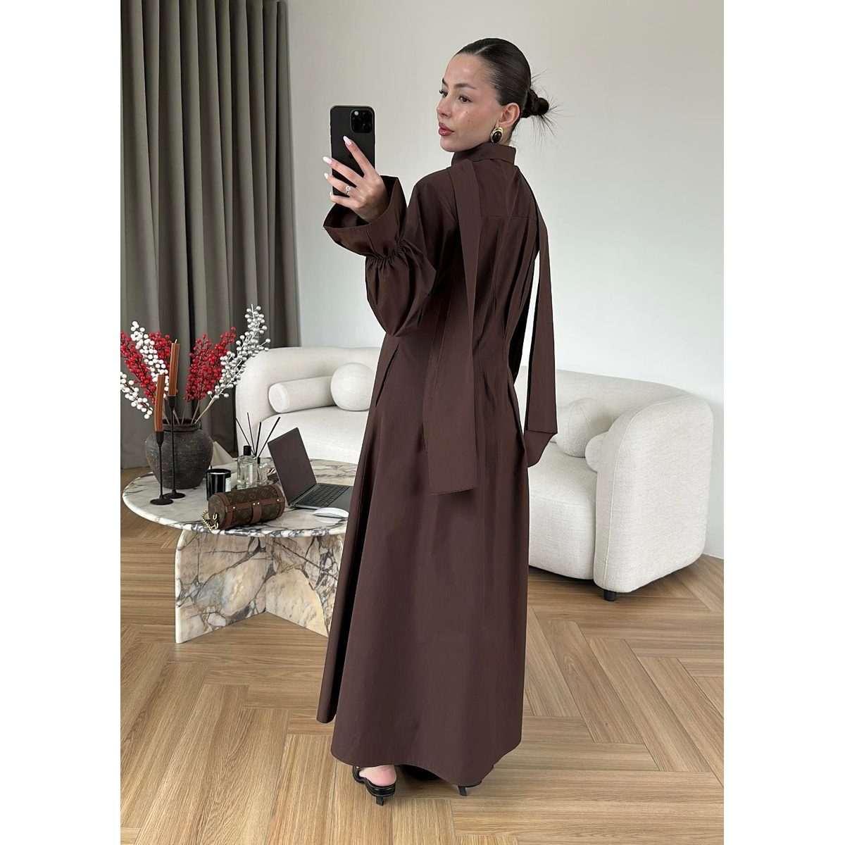 فستان ياقة درابيه الفاخر 3
