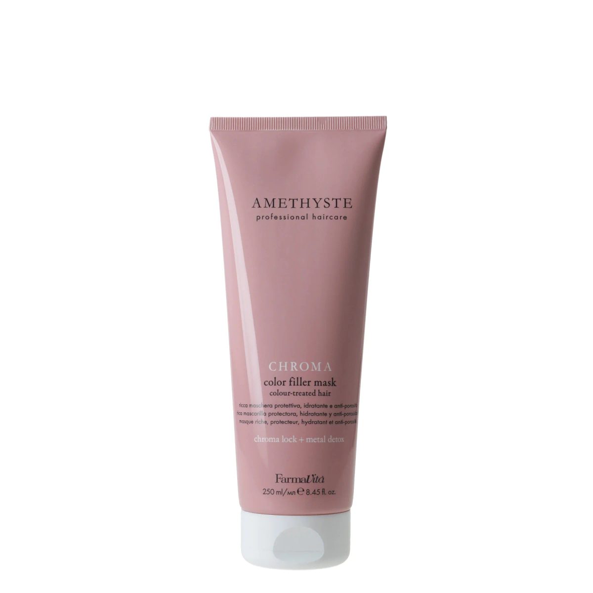FARMAVITA AMETHYSTE CHROMA - Color Filler Mask — ماسك احترافي للشعر المصبوغ يعيد بناء الألياف ويقلل المسامية ويثبت اللون