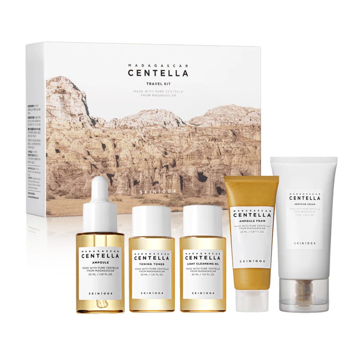 مجموعة السفر Madagascar Centella من SKIN1004 تجربة عناية فاخرة لبشرتك أينما كنت