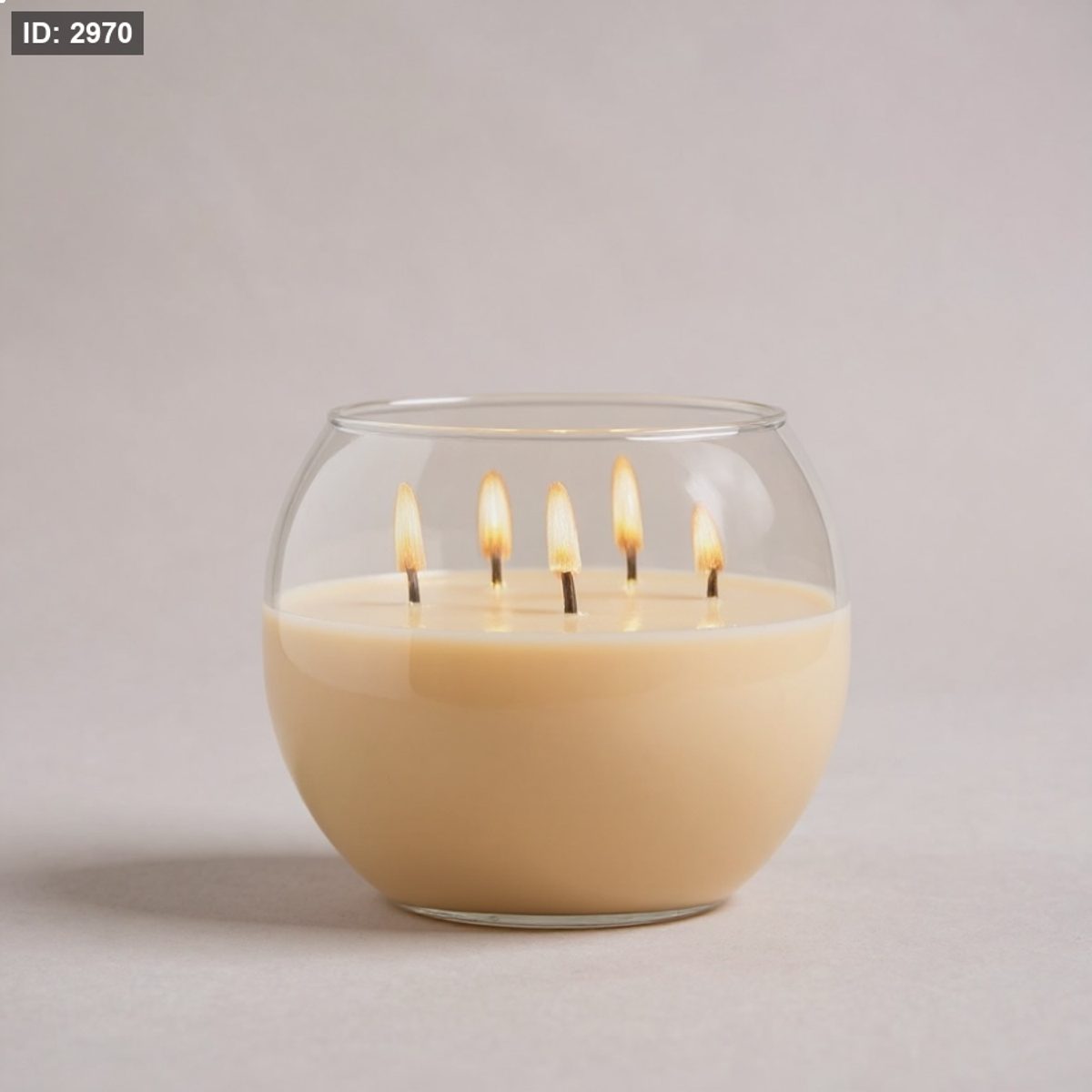 كاس زجاج شفاف طابة للشمع -17