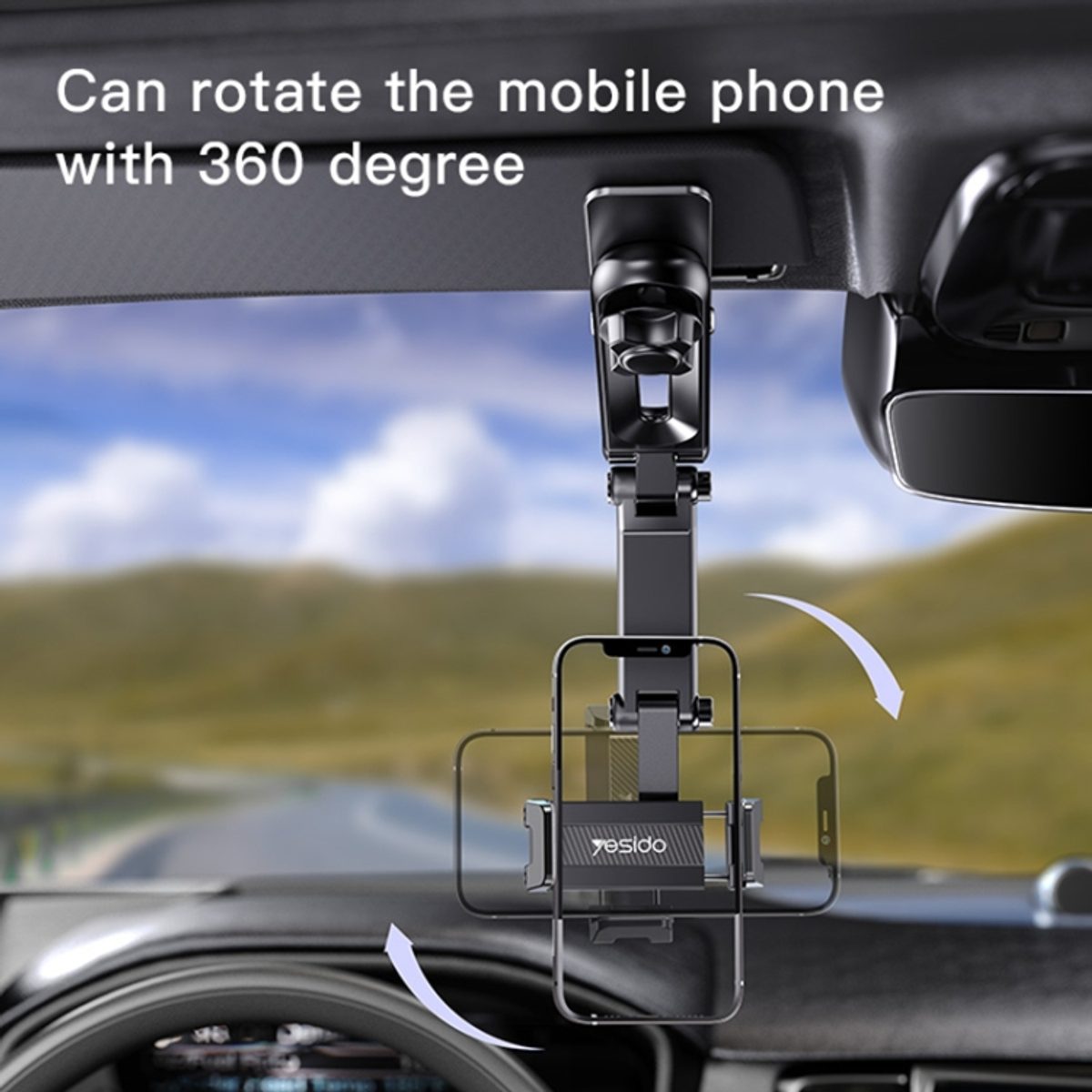 YESIDO C194 SUN VISOR MOBILE HOLDER-حامل جوال 3