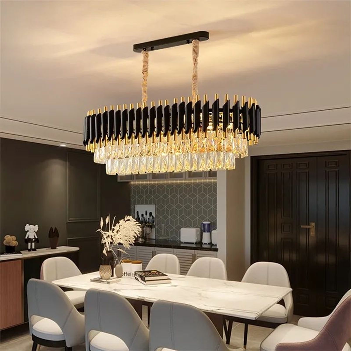 ثرية كرستال 8001 / 10 لمبة 300W 80CM E14 3