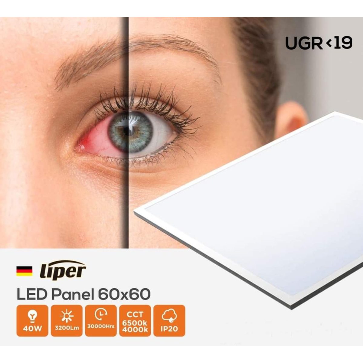 سبت بنل كول LIPER ARYA WCM 60 * 60 4000K 100LM 40W 3