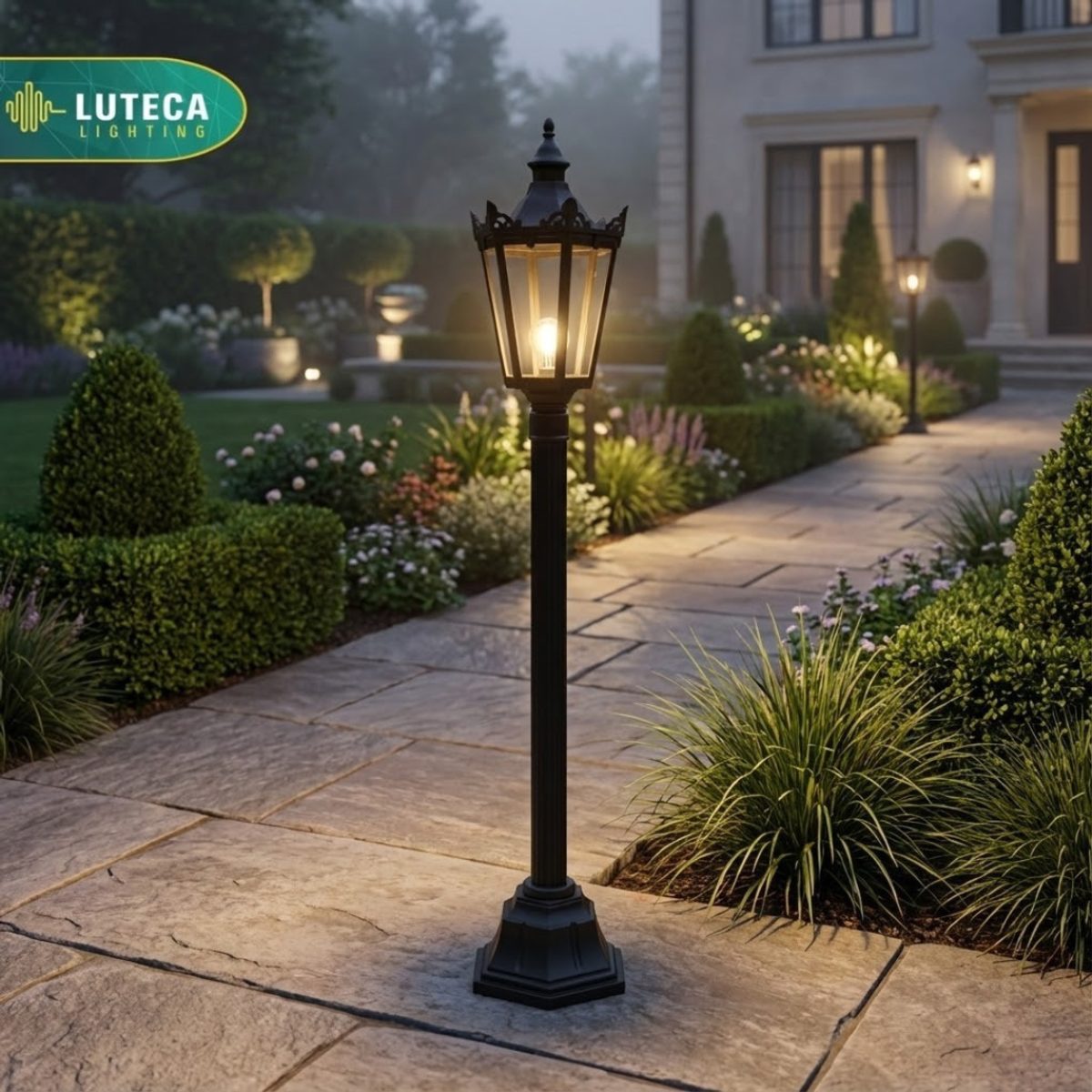 فانوس عامود مفرد اسود LUTECA 6500-004-44 3