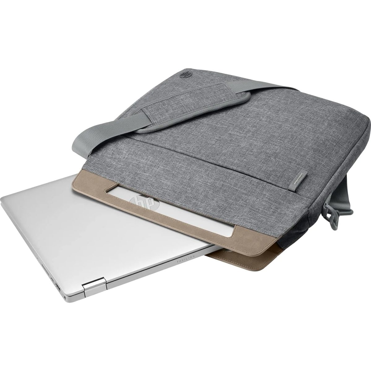 HP Renew 14 Grey Slim Briefcase (1A214AA) حقيبة لابتوب مقاس 14 انش سكني 3