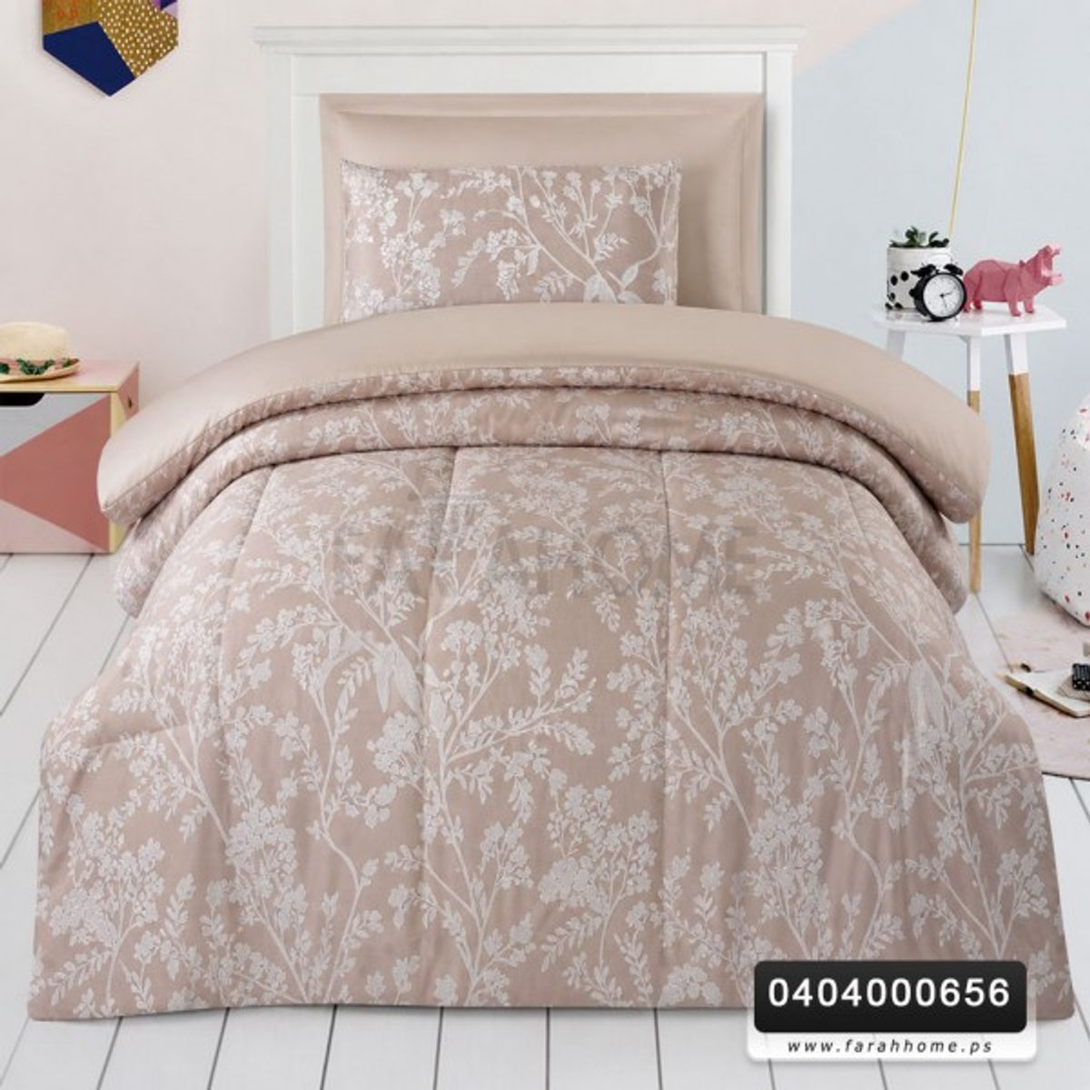 لحاف مفرد ونص صيفي ليلك 4 قطع مطرز Lilac