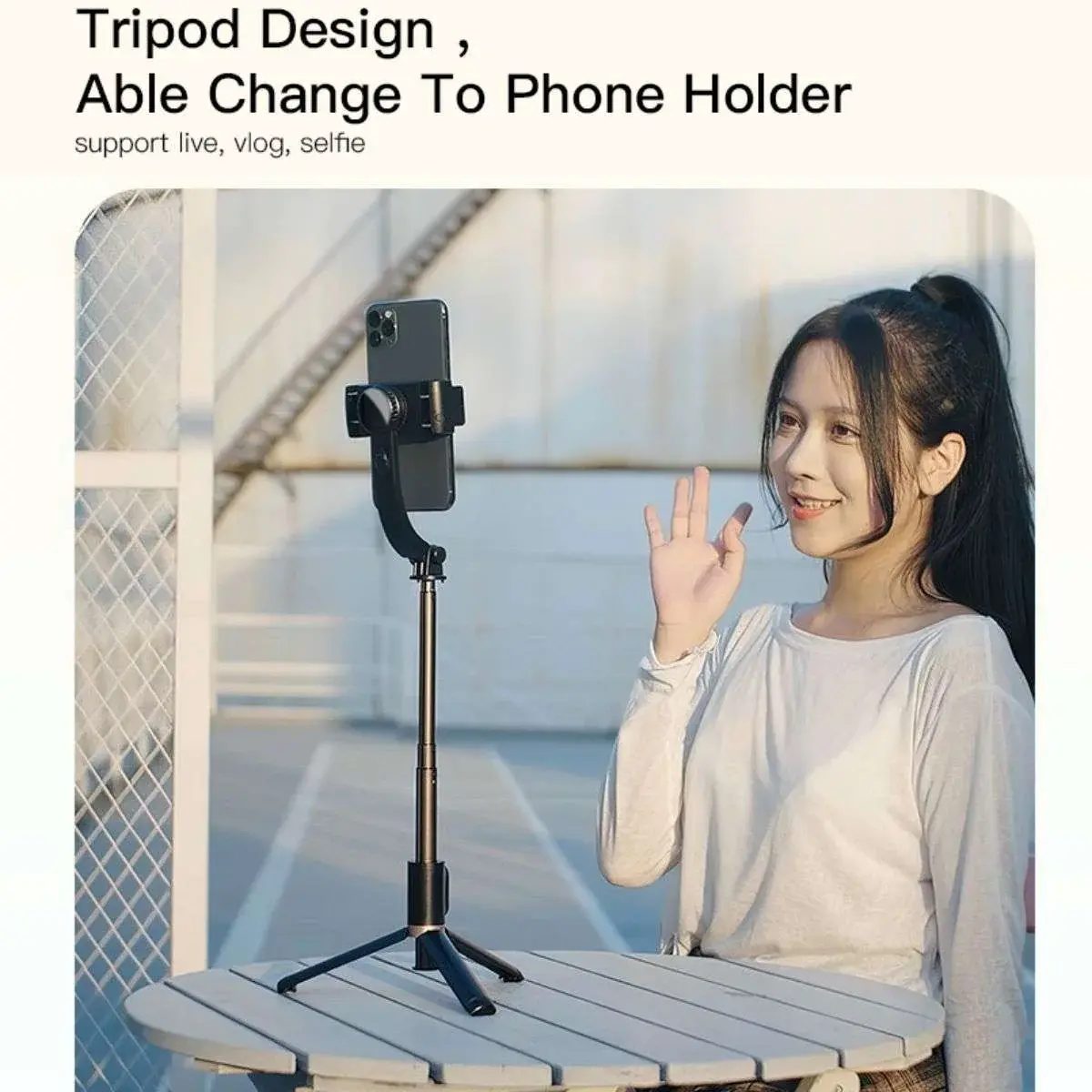YESIDO SF14 Handheld Foldable Shooting Holder Tripod Selfie Stick عصا سلفي مع مانع اهتزاز 3