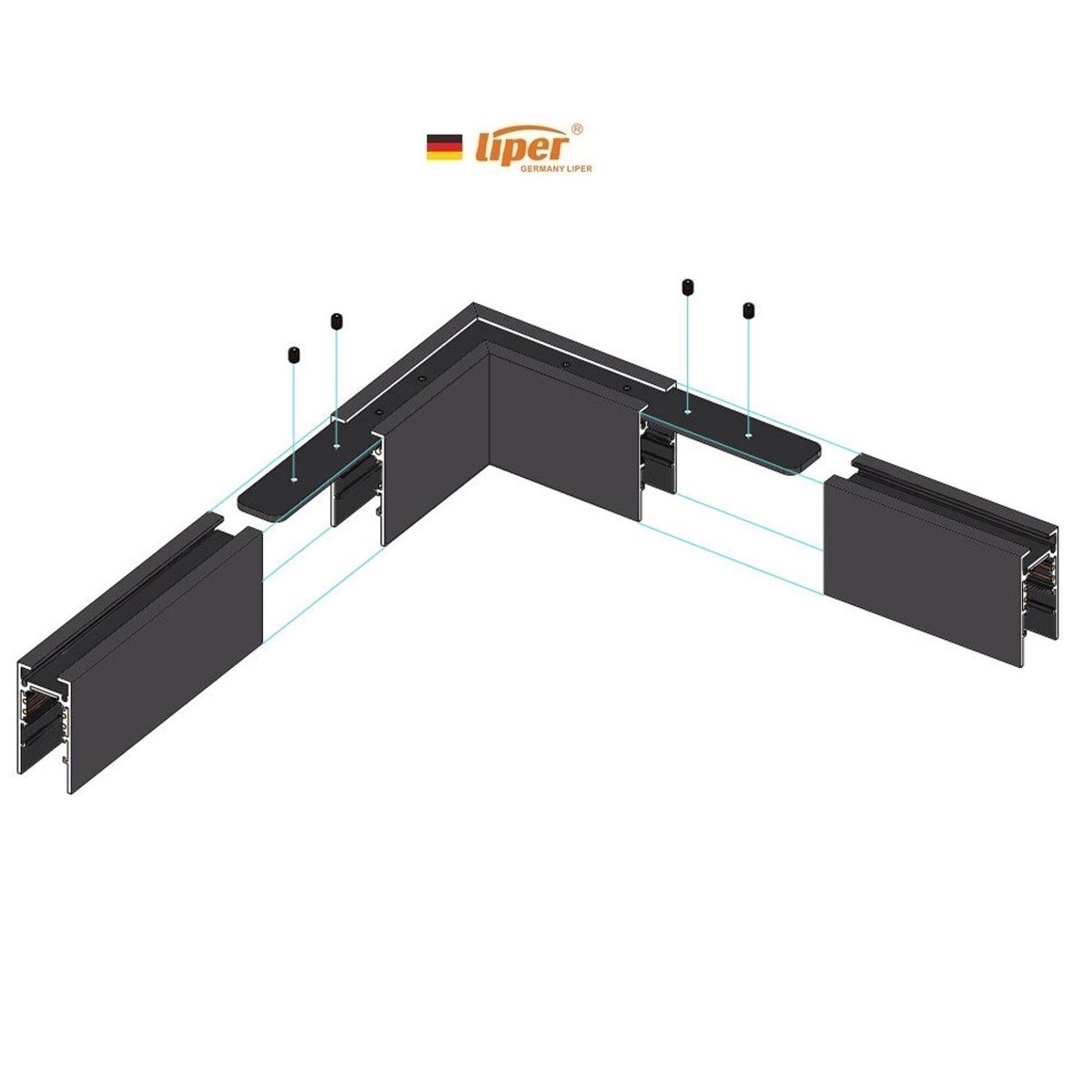 زاوية انارة مغناطيس خارجي سقف LIPER 20MM C6