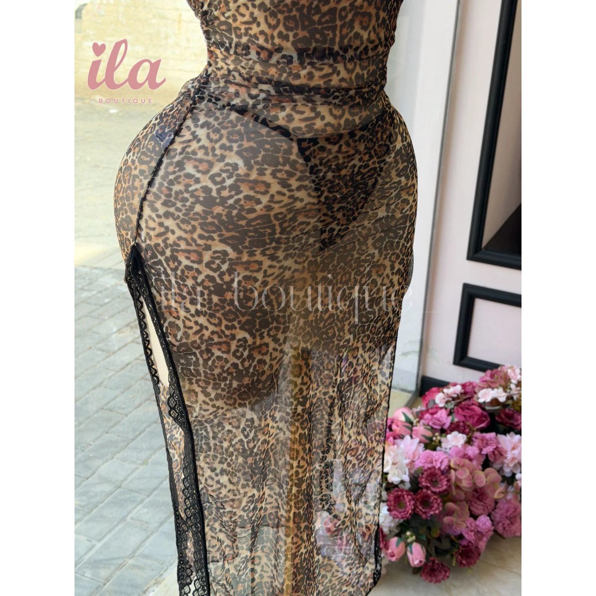 فستان تايجر تول طويل BODYCON 2