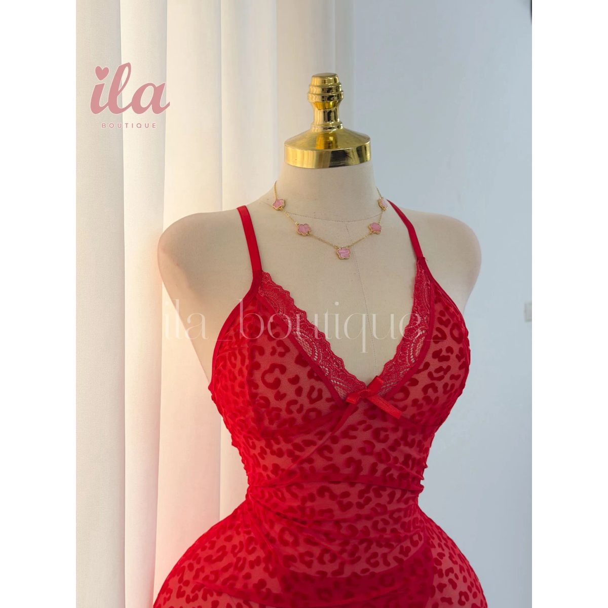 فستان لانجري احمر BODYCON 3