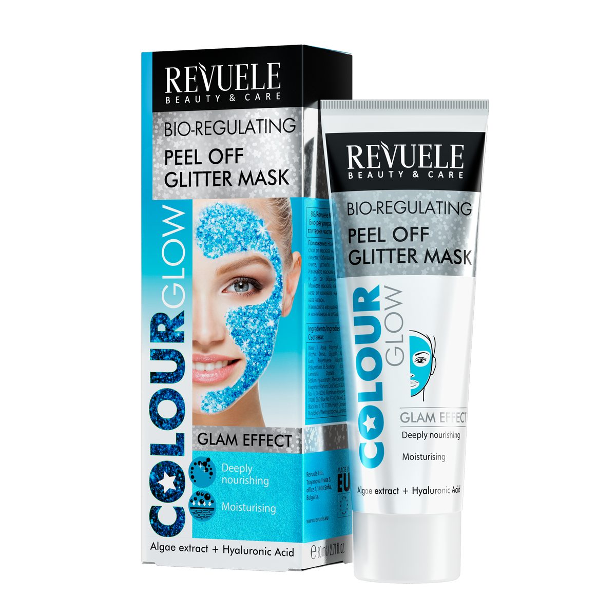 REVUELE COLOUR GLOW BIO-REGULATING Peel Off Blue Mask-80ml