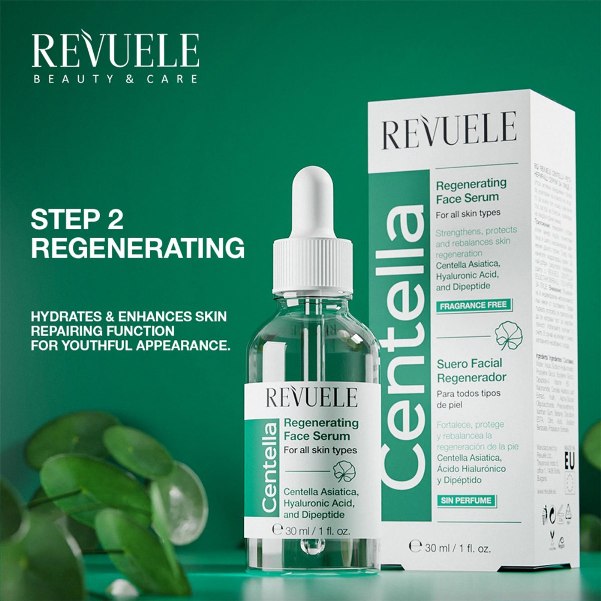 REVUELE CENTELLA REGENERATING FACE SERUM, 30ml 2