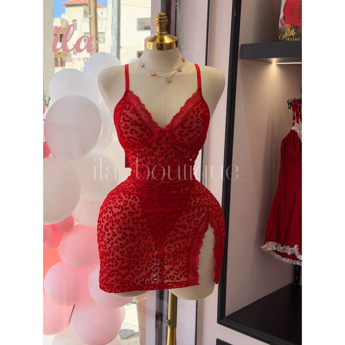 فستان لانجري احمر BODYCON 5