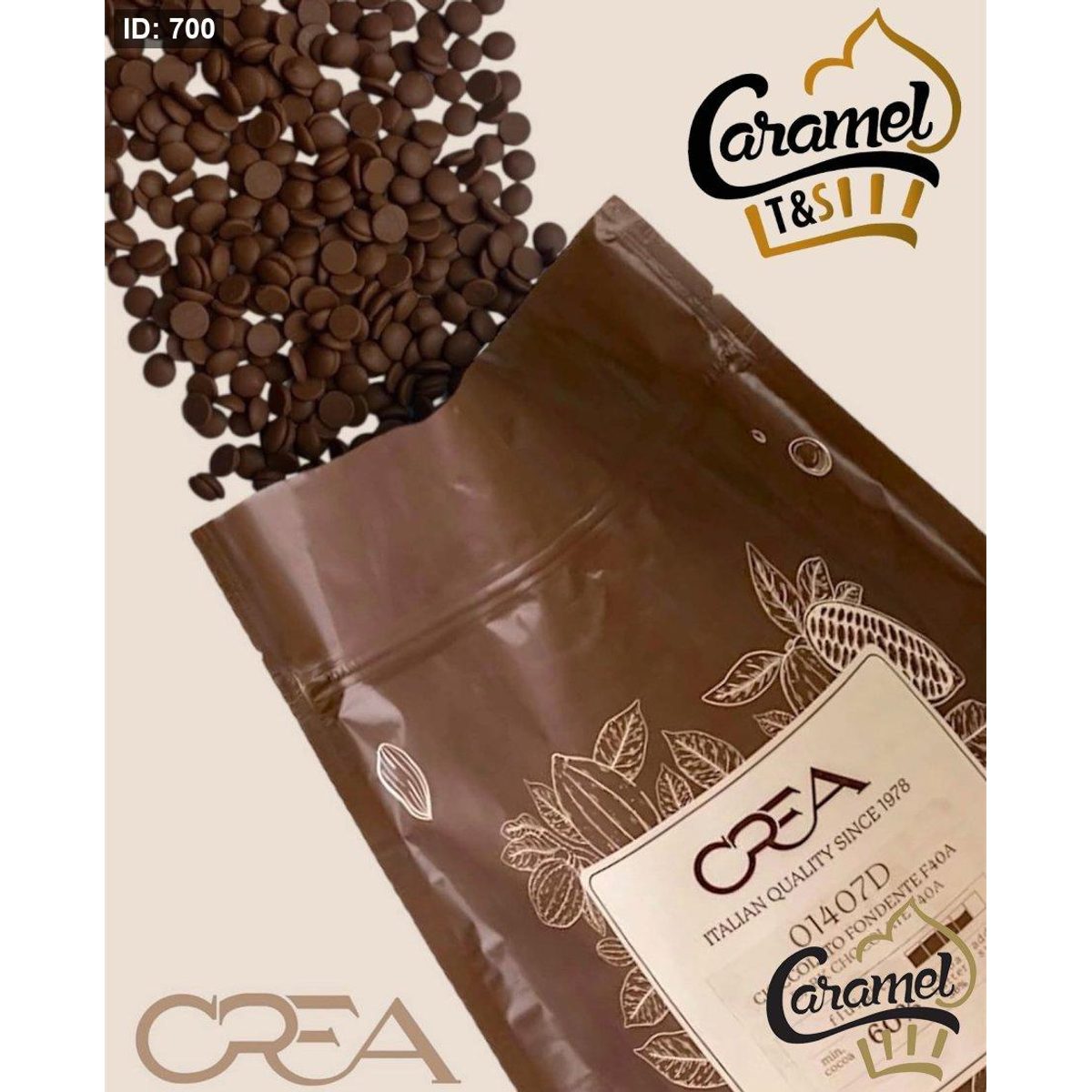 شوكولاته دارك من شركة Crea الايطالية بنسبة 60% وزن 1 كيلو