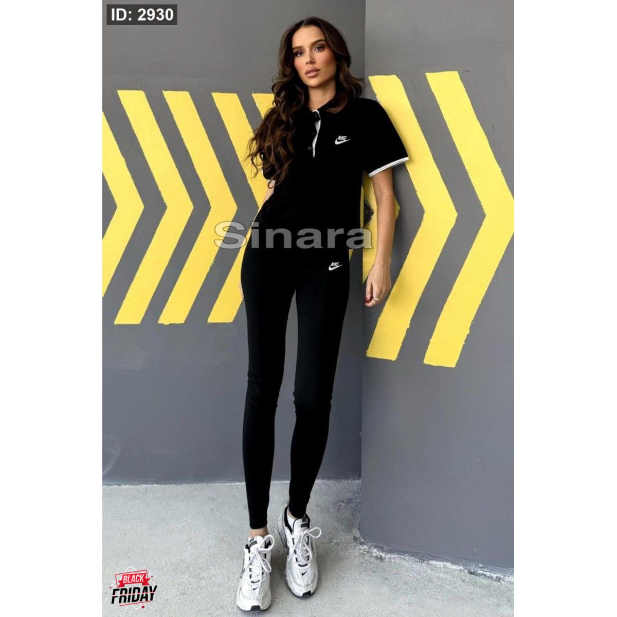 ترنج NIKE مع قبه بلوزة قطن خيطين مع تايتس لايكرا 2