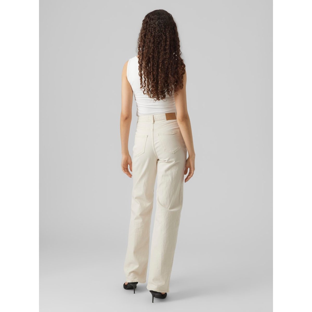 TESSA HR WIDE JEANS ECRU 2