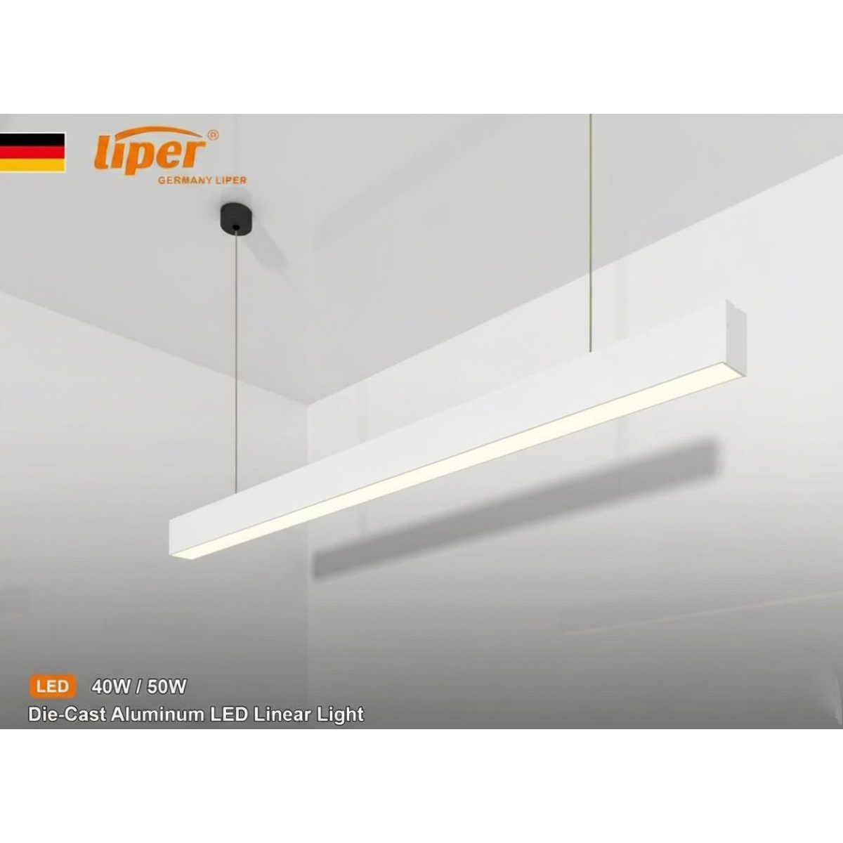 نيون لد ابيض تعليق LIPER 4000K 5000LM 50W