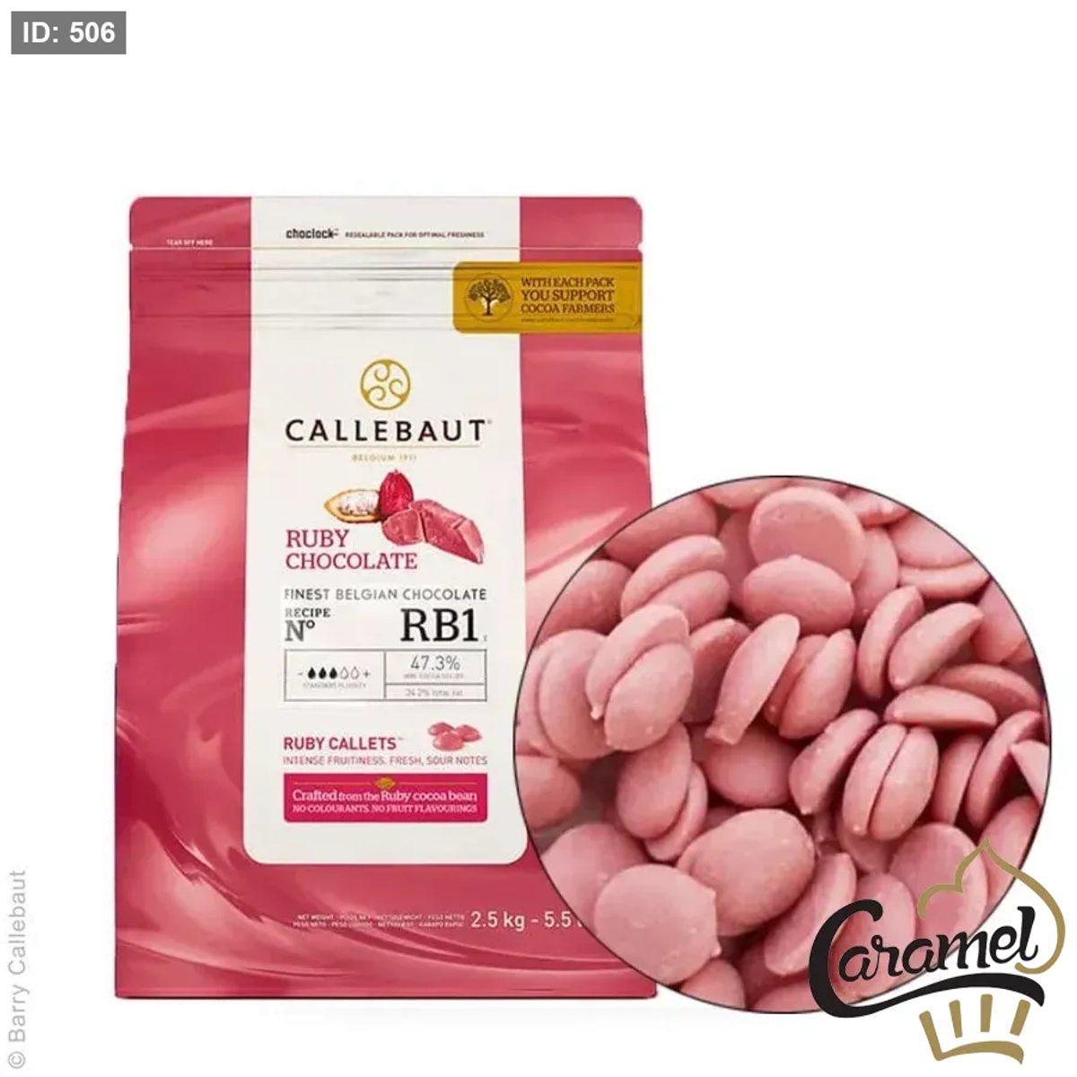 شوكولاته كاليبوت روبي باللون الزهري "Callebaut Ruby"